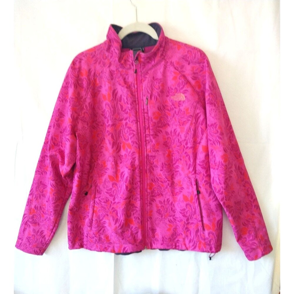 The North Face Womans Apex Bionic Pink Floral Fleece Lined Soft Shell Jacket XXL - Picture 2 of 12